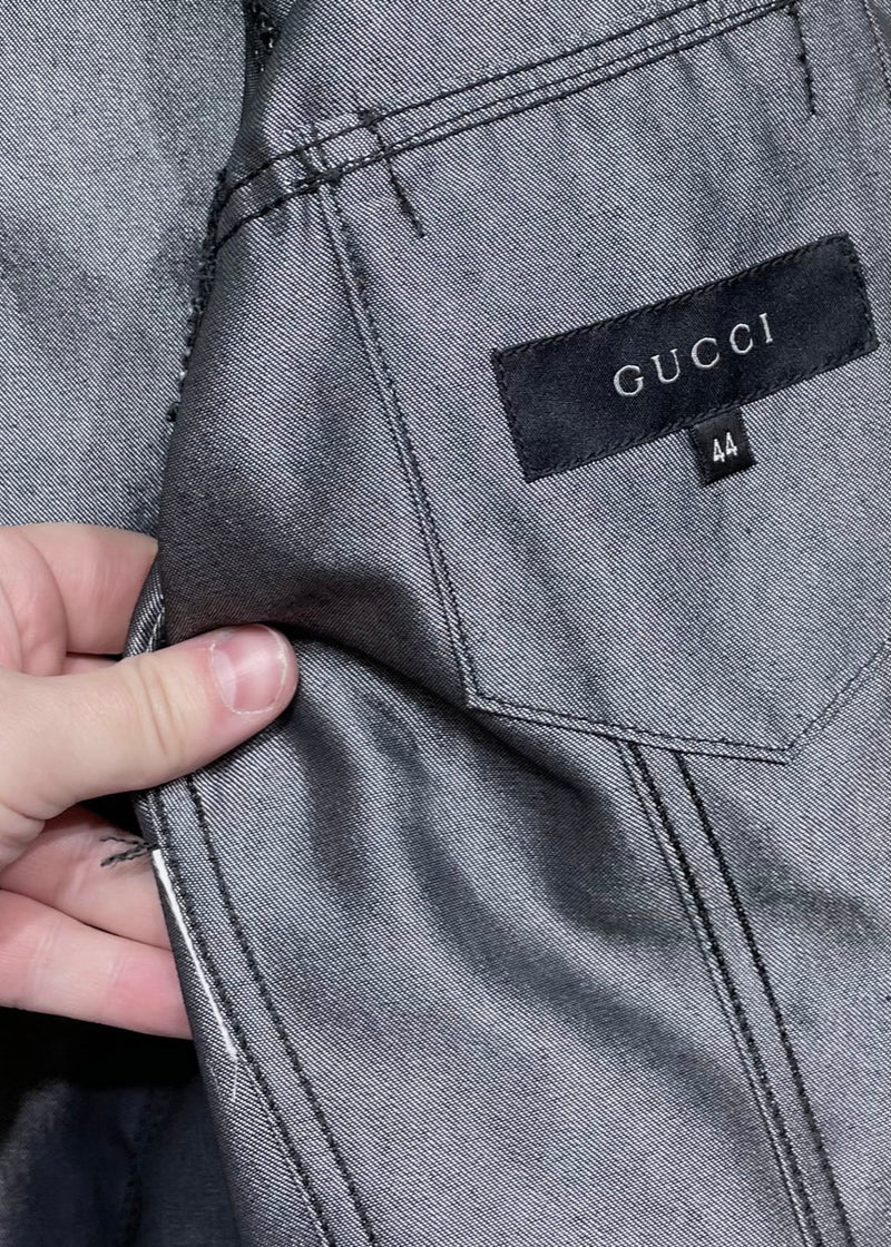 Veste en jean noir brillant Gucci