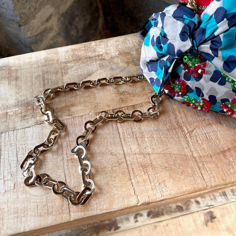 Lanvin Leopard Embellished Bow Chain Liz Pouch