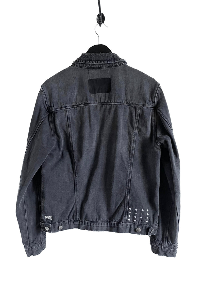 Ksubi Wash Black Distressed Denim Jacket