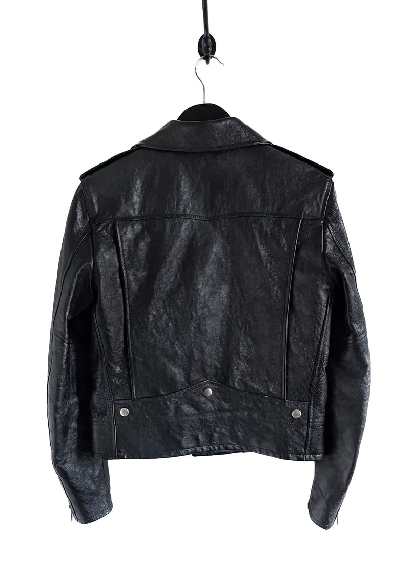 Saint Laurent 2018 Classic Black Leather Motorcycle Biker Jacket