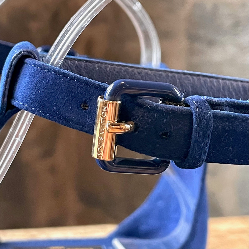 Sandales Louis Vuitton Medaillon V 2015 en suède bleu royal