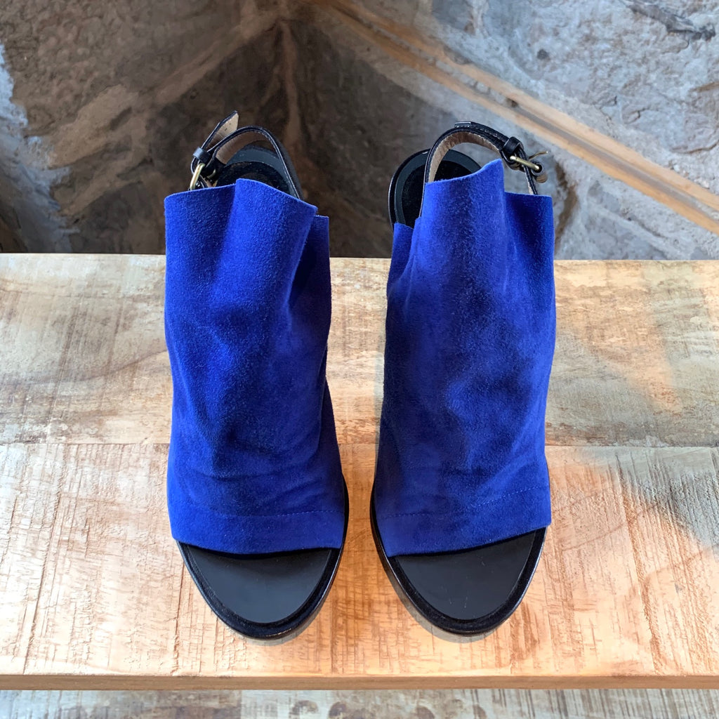 Balenciaga Cobalt Blue Suede Glove Sandals