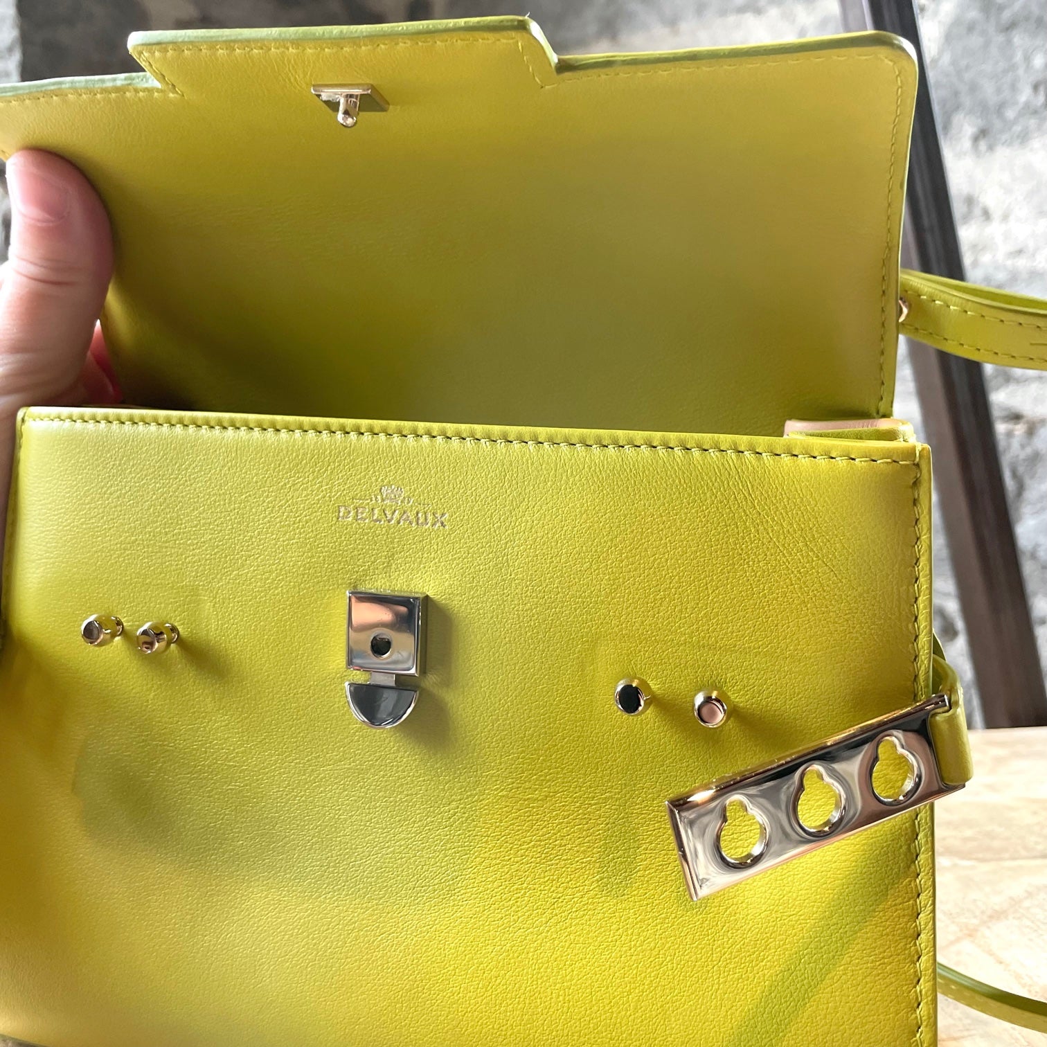 Delvaux Tempete MM - Yellow Handle Bags, Handbags - DVX22241