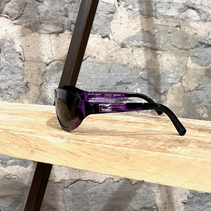 Gucci GG 1612S Purple Oval Shield Sunglasses