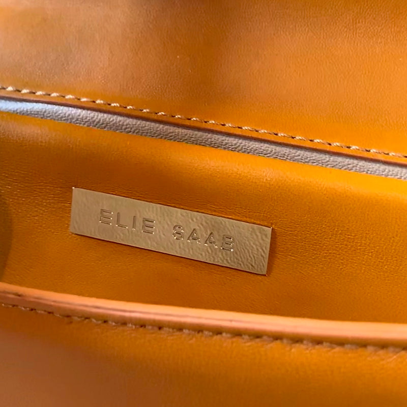Elie Saab Tan Leather Clutch