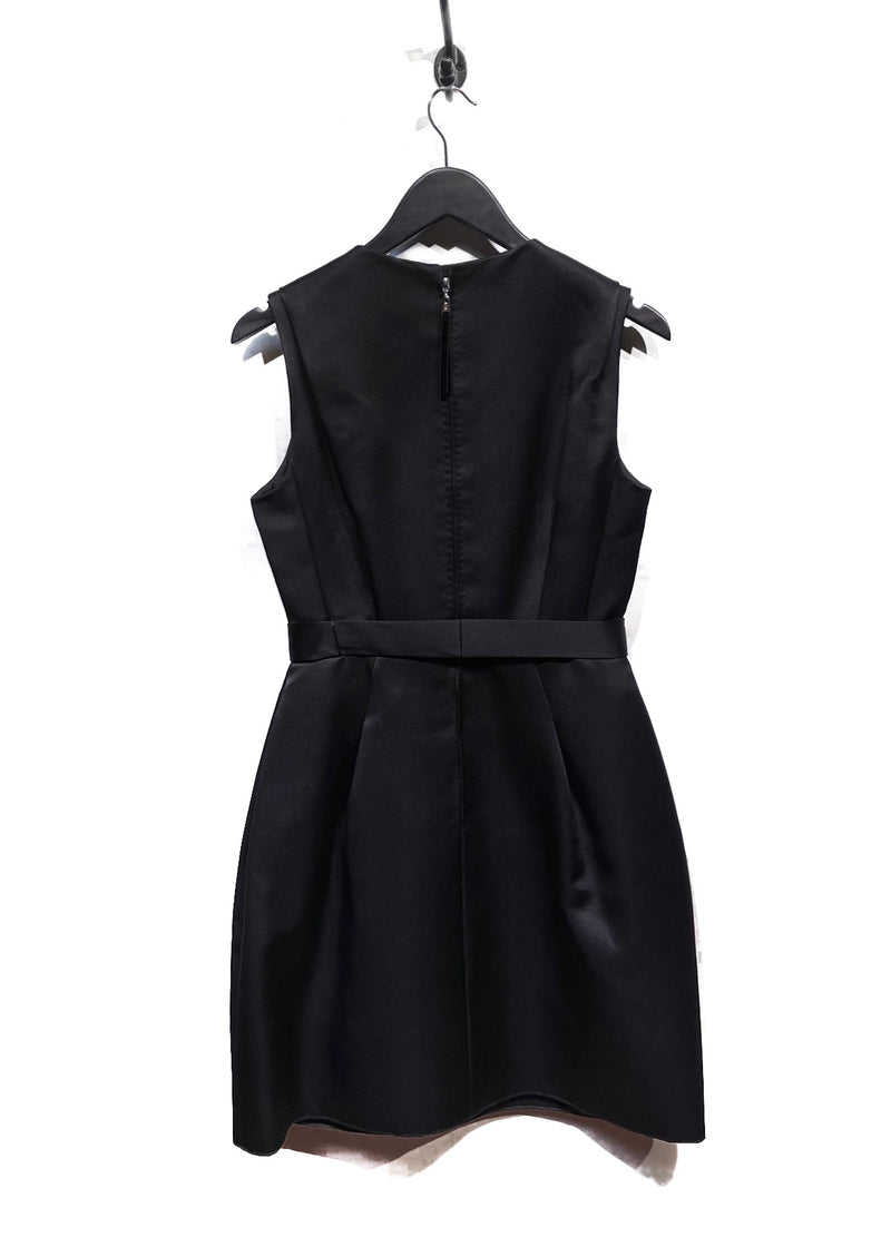Louis Vuitton Black Thick Silk Bow Accent Sleeveless Dress