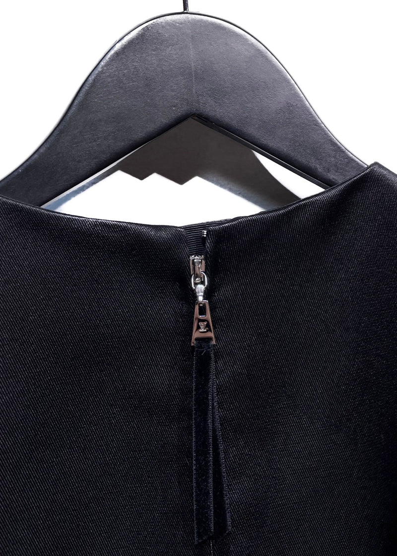 Louis Vuitton Black Thick Silk Bow Accent Sleeveless Dress