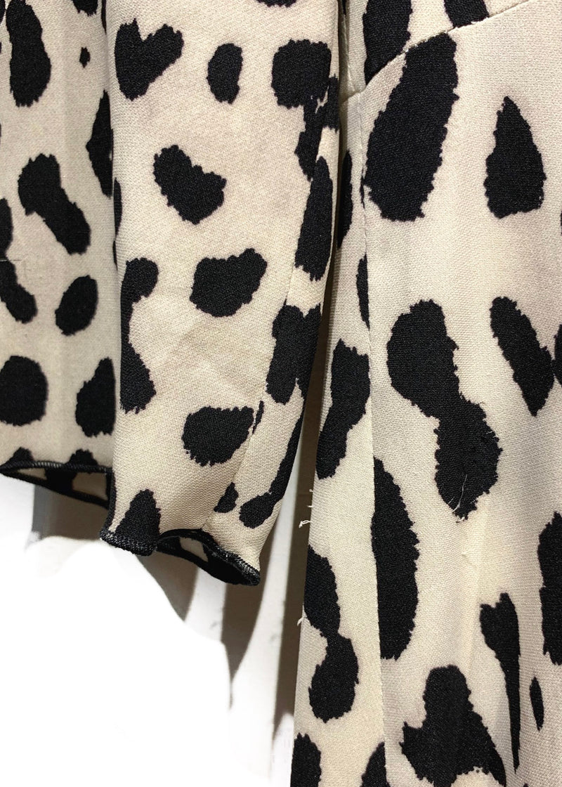 Dolce & Gabbana Beige Leopard Printed Stretch Silk Dress