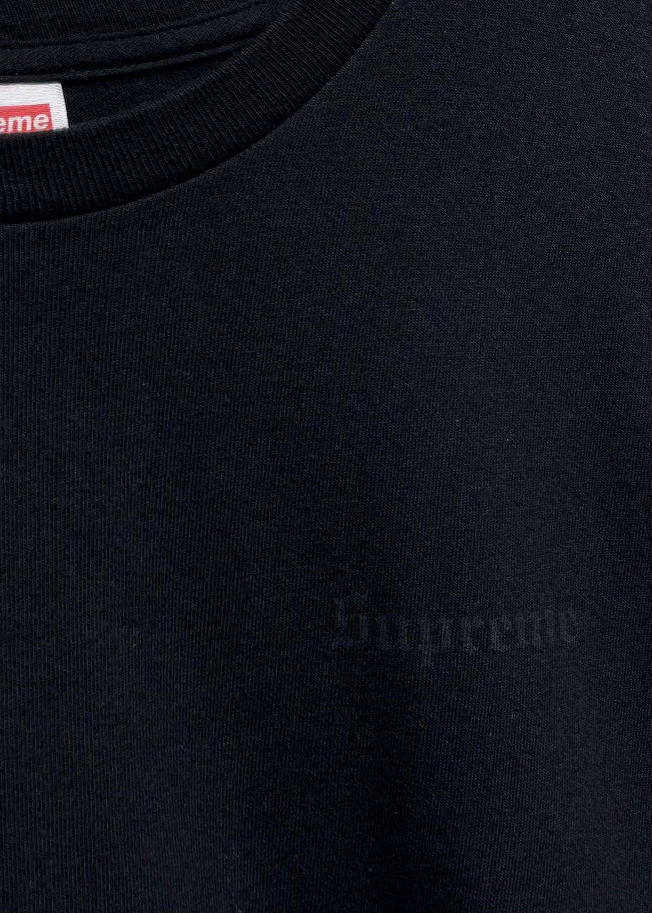 T-shirt brodé imprimé noir Supreme Layer Hands