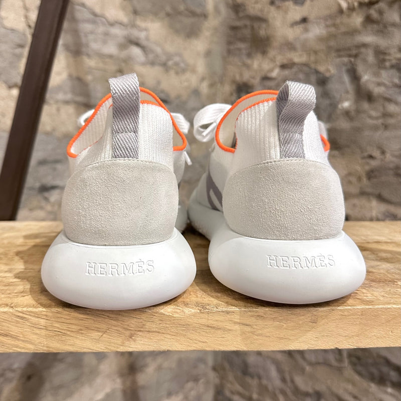 Baskets basses style chaussette Hermès Crew blanches