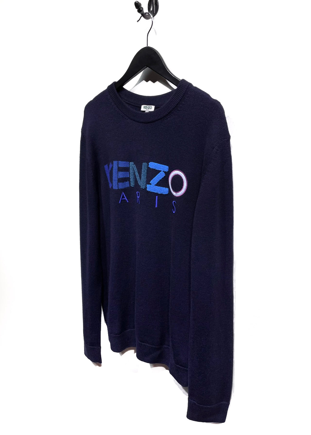 Kenzo Navy Wool Logo Sweater