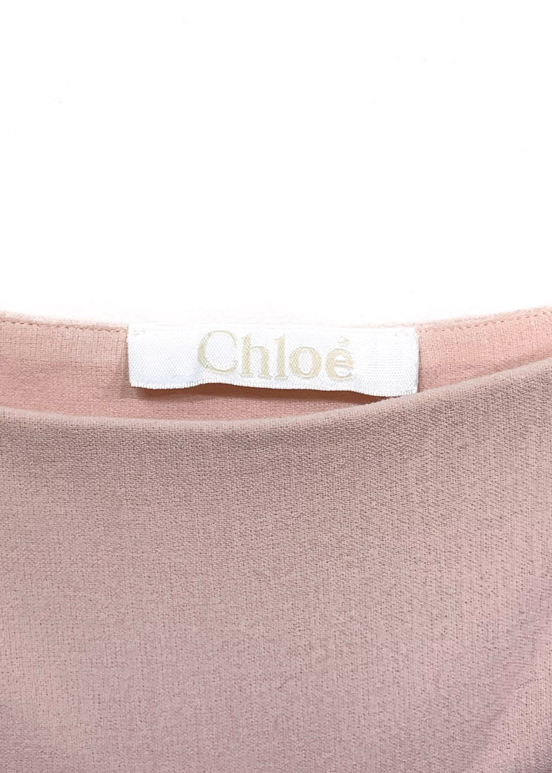 Chloé Light Pink Cotton Ruffle Dress