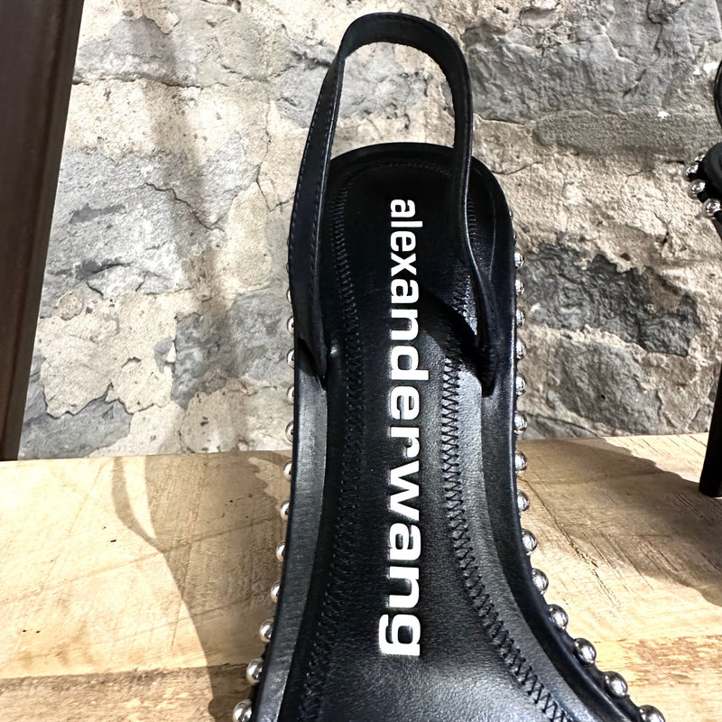 Sandales noires à bride arrière Alexander Wang Nova avec PVC détails de clous
