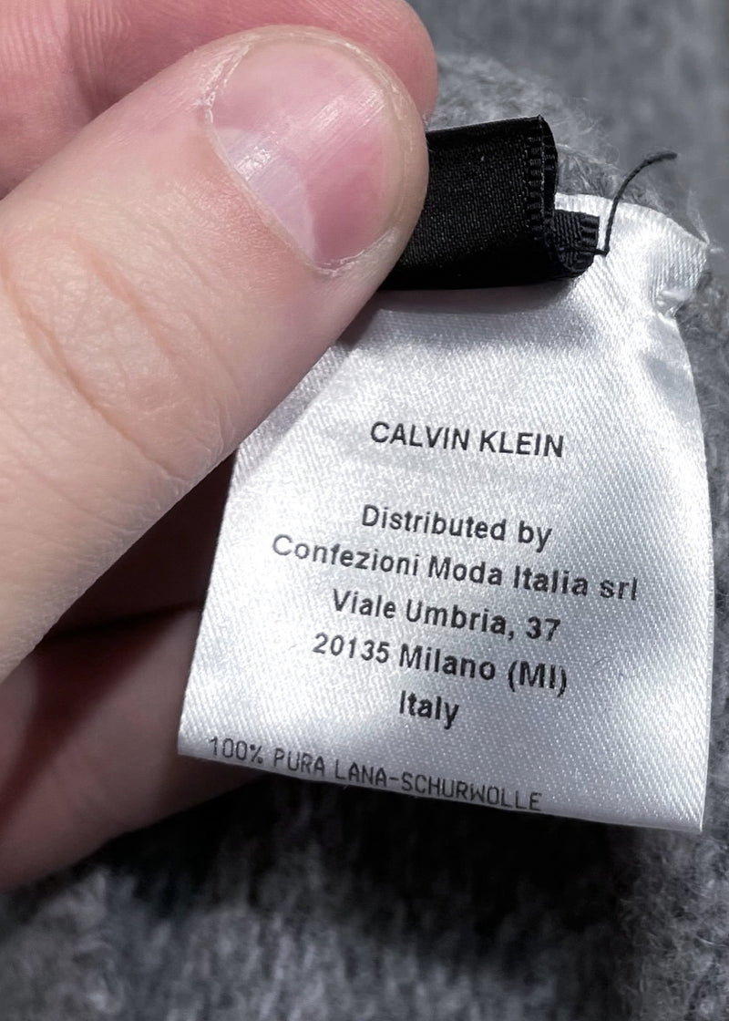 Pull ras du cou en laine gris Calvin Klein