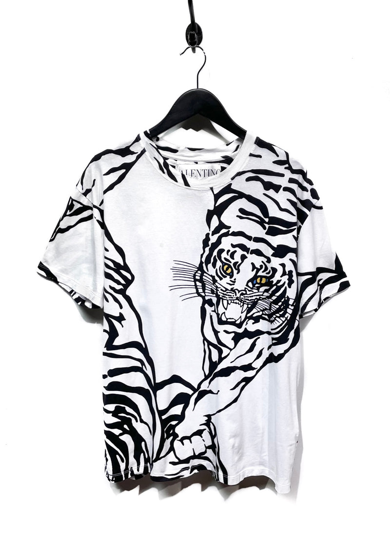 T-shirt blanc imprimé tigre Valentino
