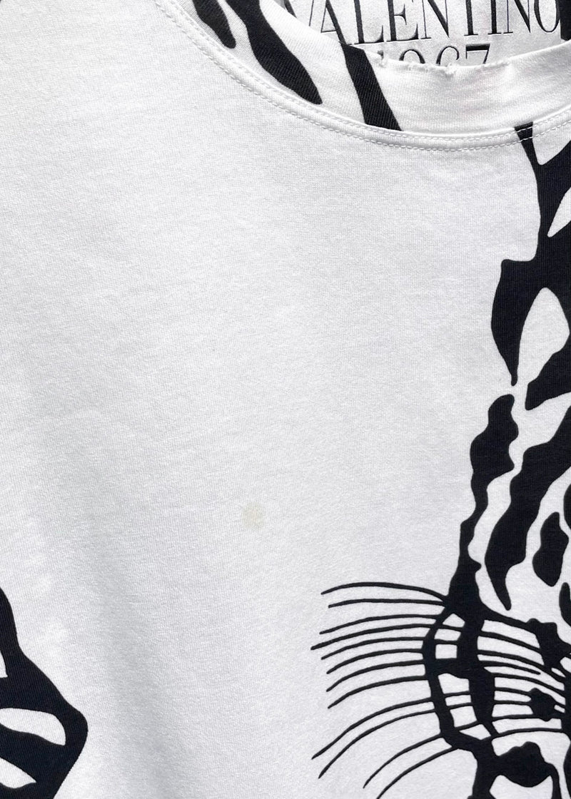 Valentino White Tiger Print T-shirt