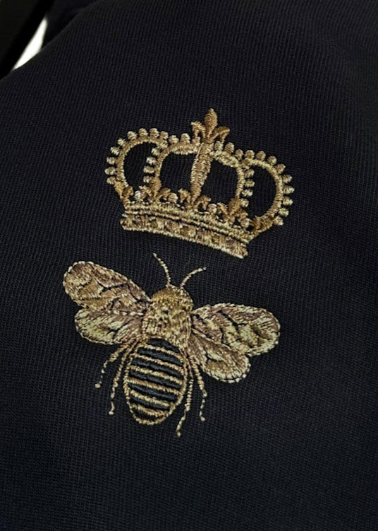 Dolce & Gabbana Black Gold Crown Bee Embroidered Hoodie