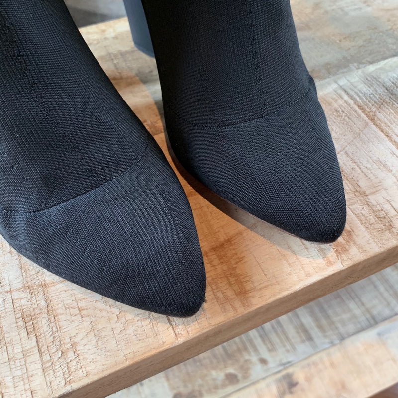 YEEZY Season 4 Black Stock Heels Pointy Sock Boots