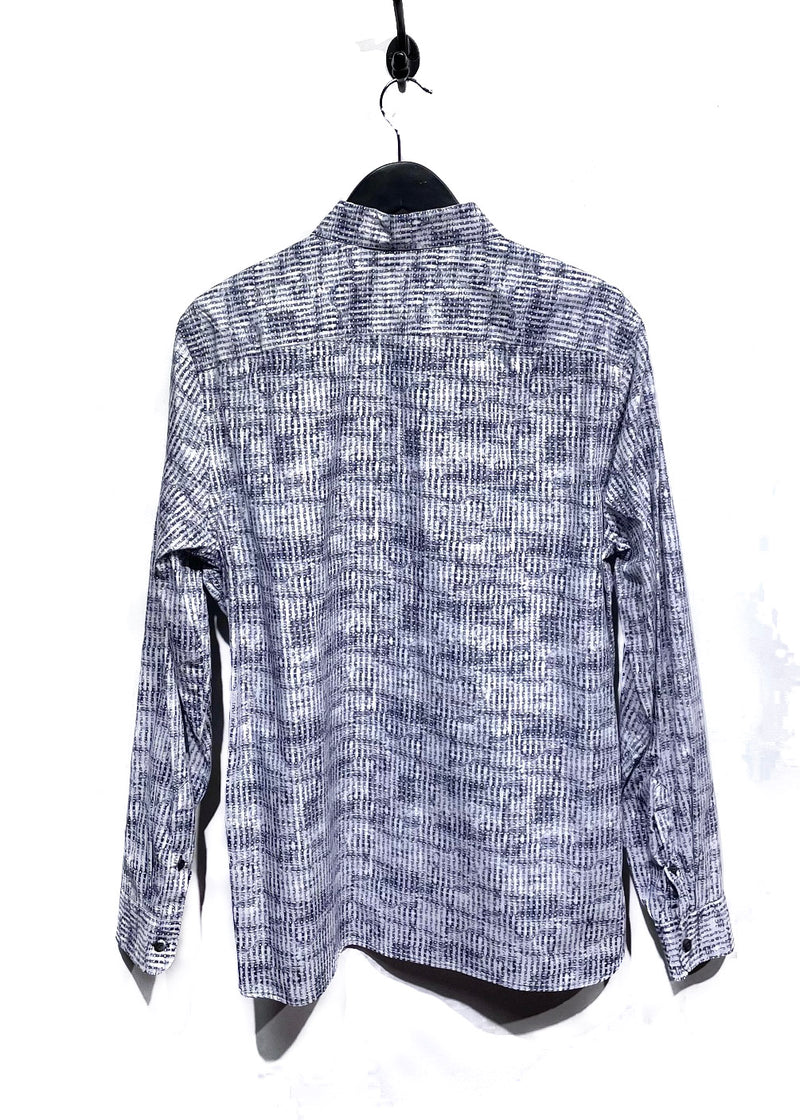 Chemise grise à motifs abstraits Prada avec poche