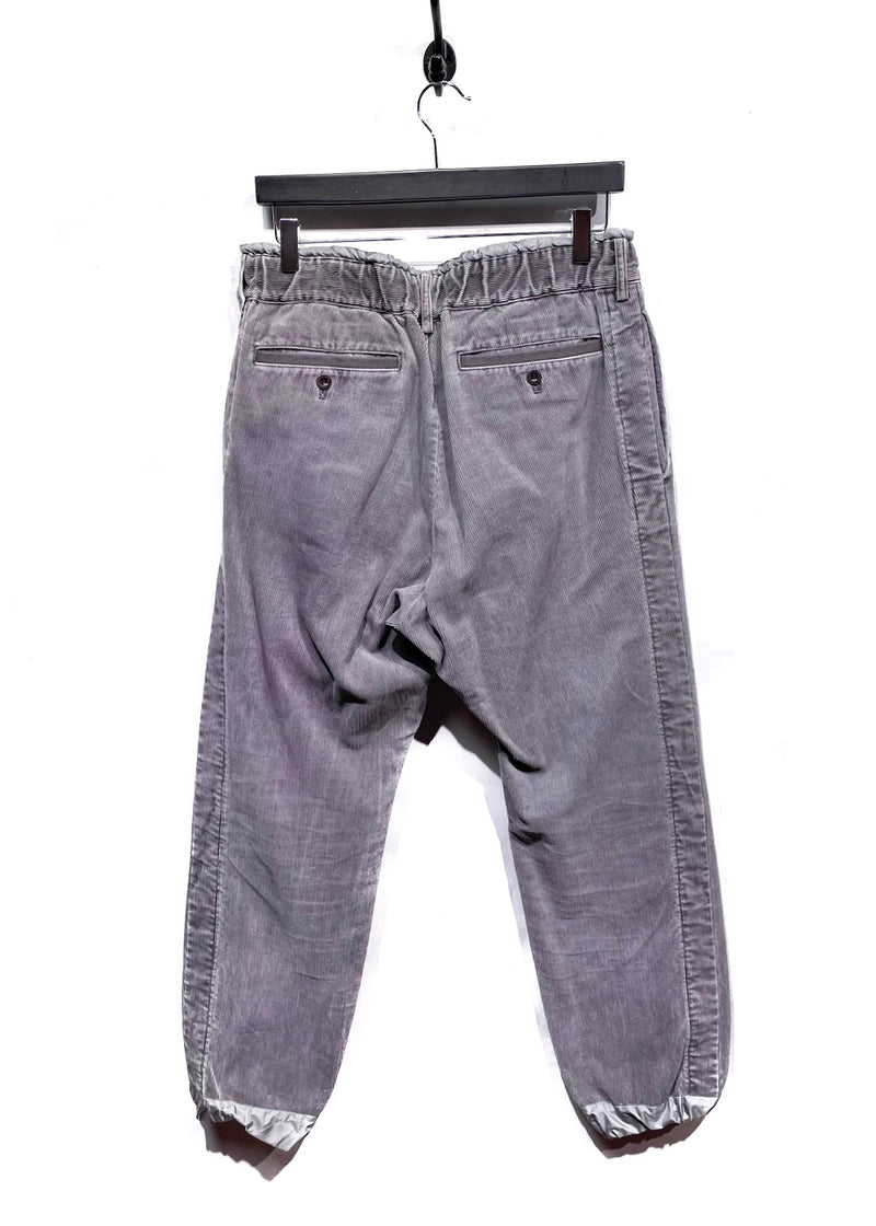 Pantalon de jogging en velours côtelé gris Sacai