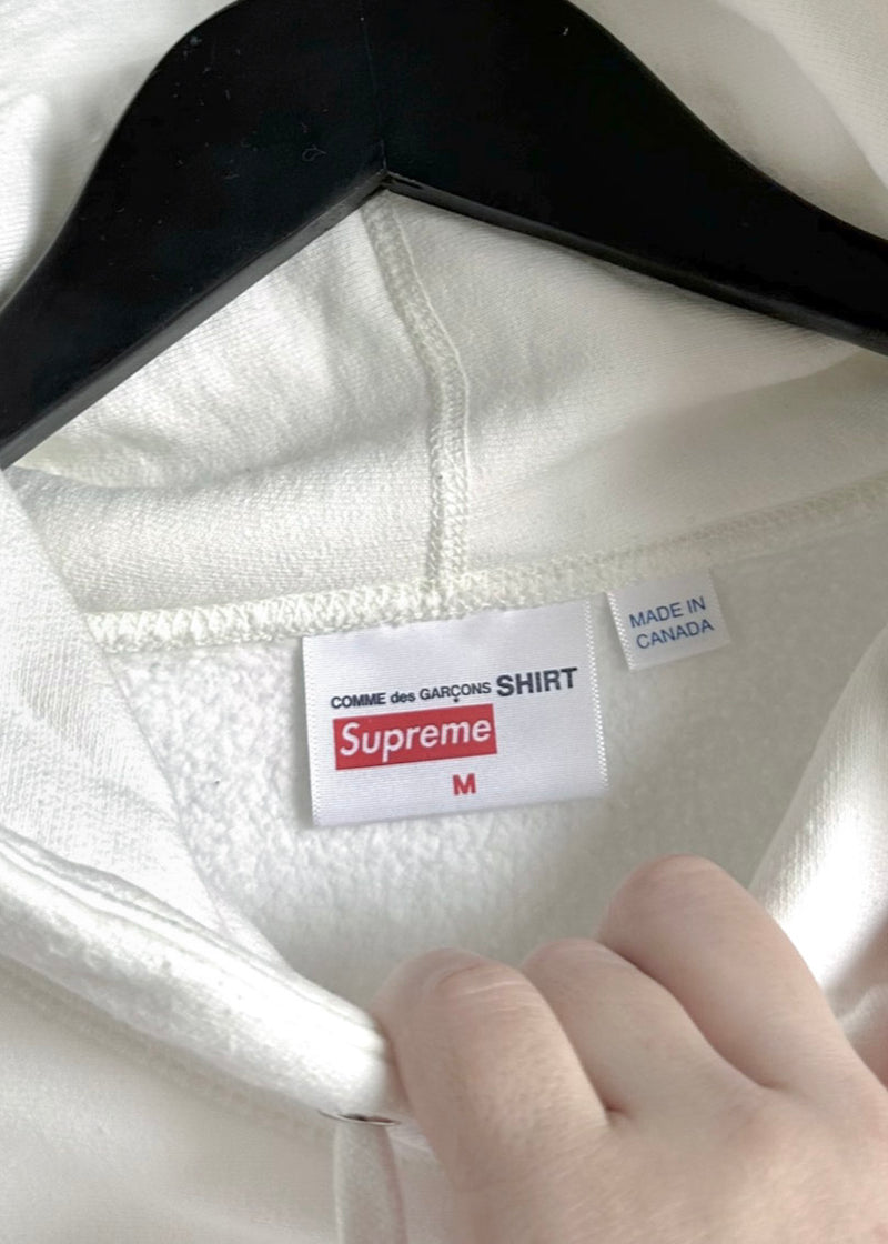 Supreme X Comme Des Garçons Shirt White Hoodie