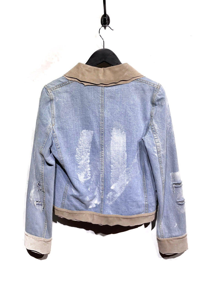 Dolce & Gabbana Suede and Jeans Distressed Jacket