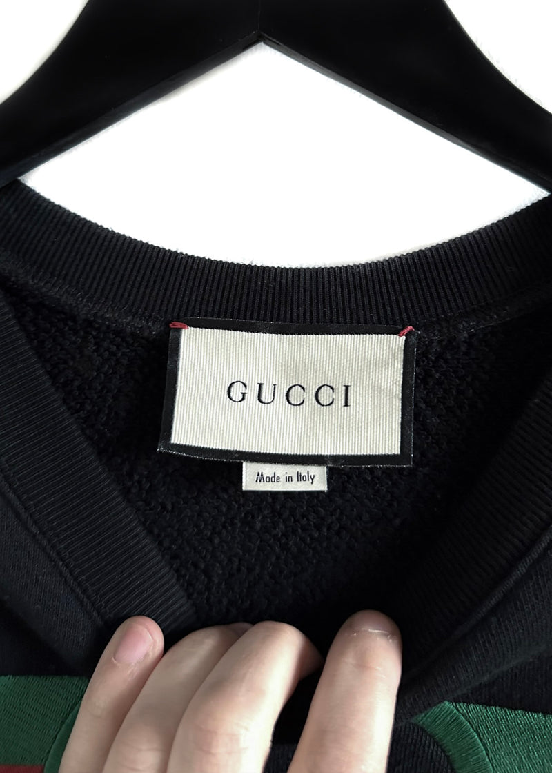 Gucci Black Embroidered Logo Sweatshirt