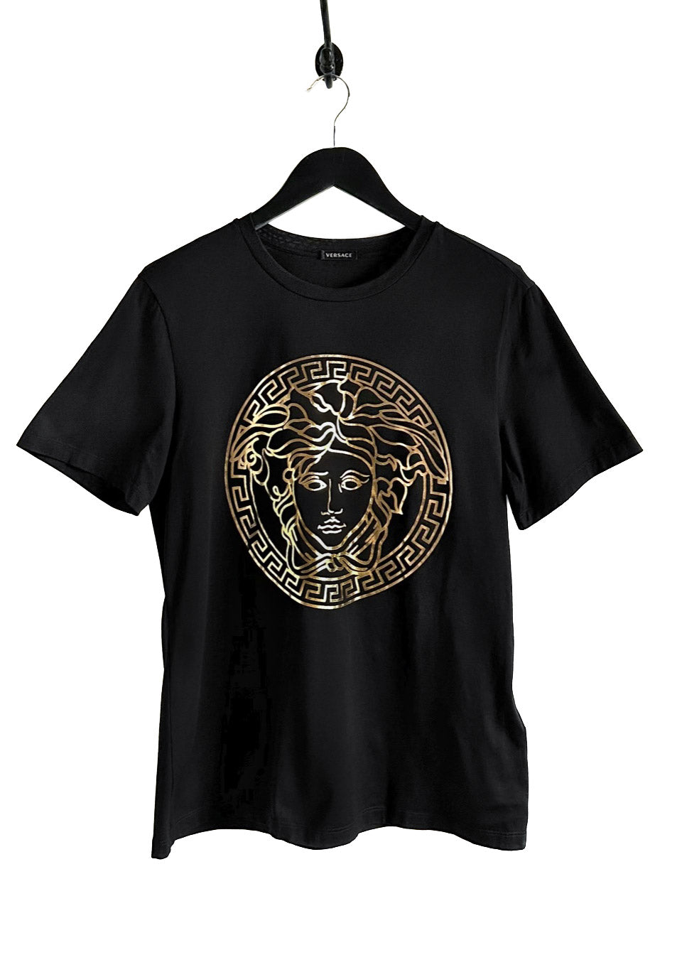 Versace Black Gold Printed Medusa T-shirt
