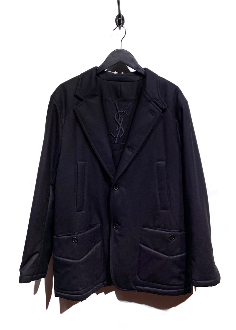 Yves Saint-Laurent Black Wool Padded Blazer Jacket