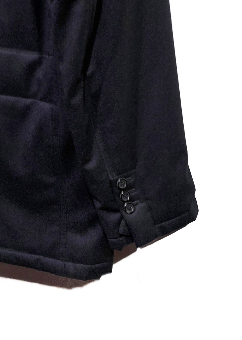 Manteau blazer matelassé en laine noire Yves Saint-Laurent