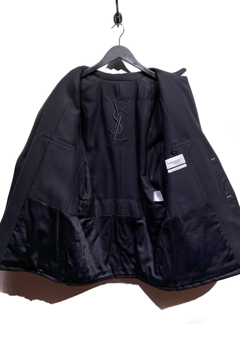 Yves Saint-Laurent Black Wool Padded Blazer Jacket