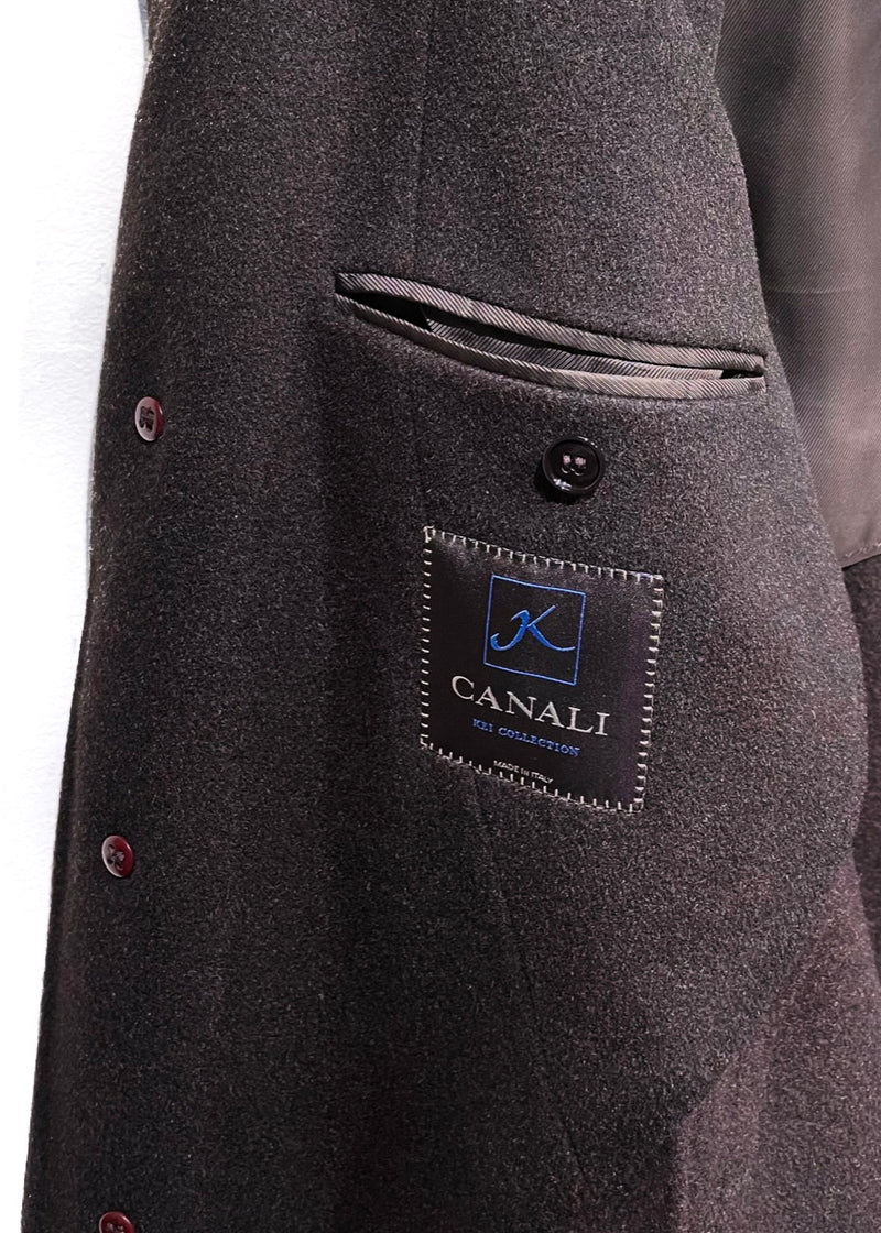 Canali Brown Cashmere and Wool Coat
