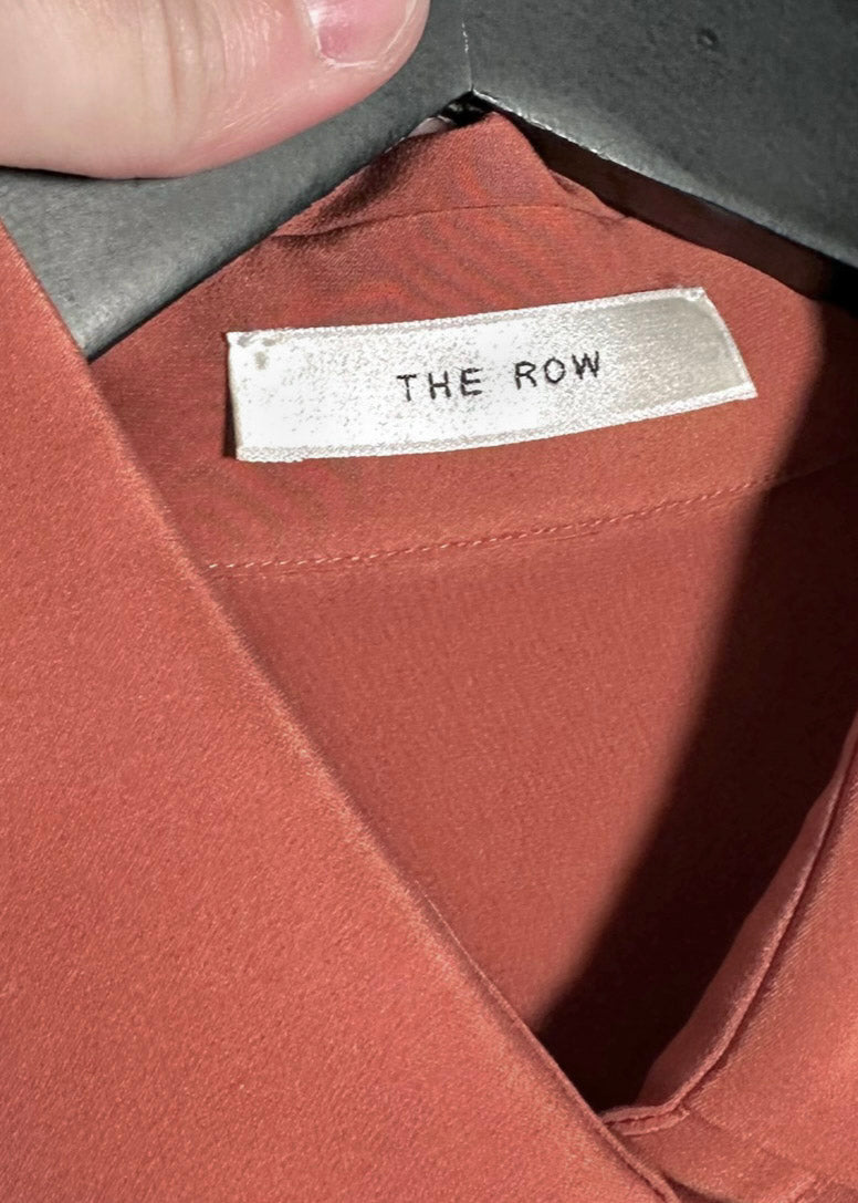 The Row Sicilia Rust Silk Crepe de Chine Shirt
