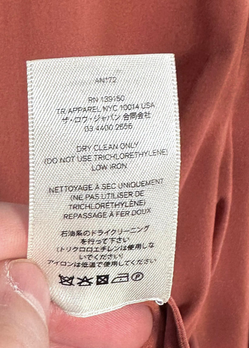 The Row Sicilia Rust Silk Crepe de Chine Shirt