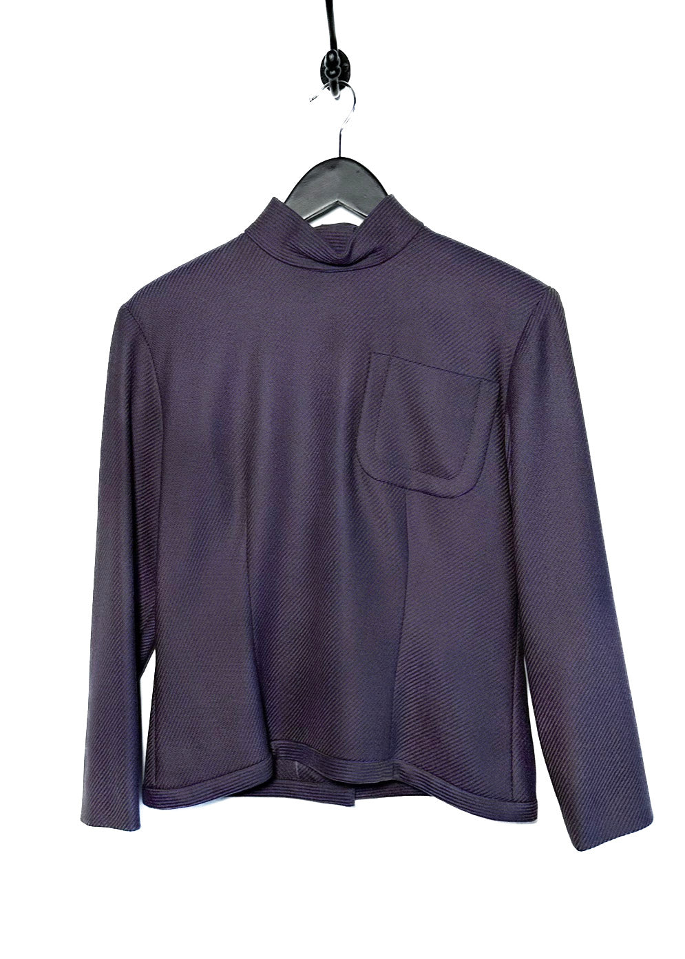 Céline Vintage Purple Diagonal Wool Reverse Blazer