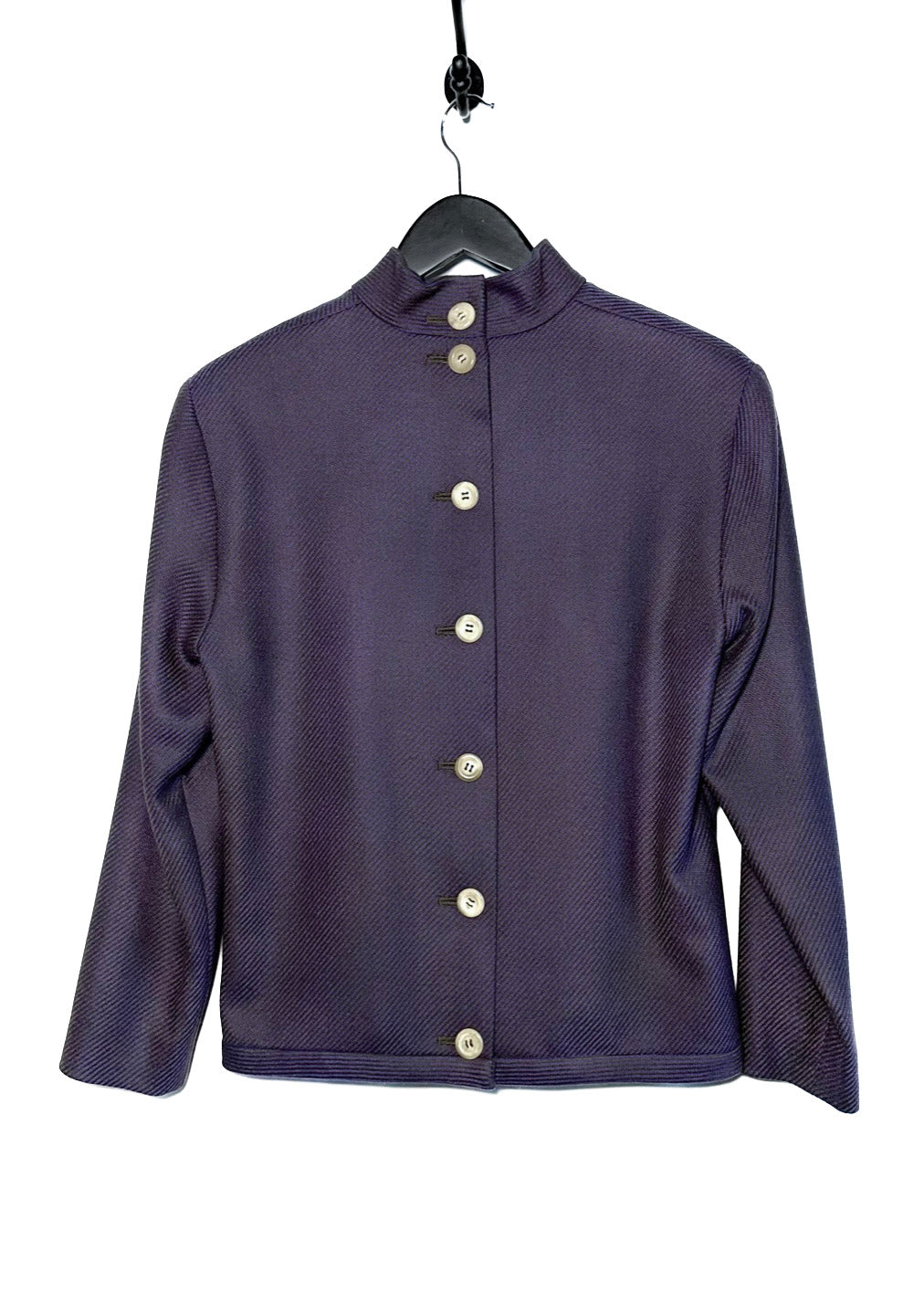 Céline Vintage Purple Diagonal Wool Reverse Blazer
