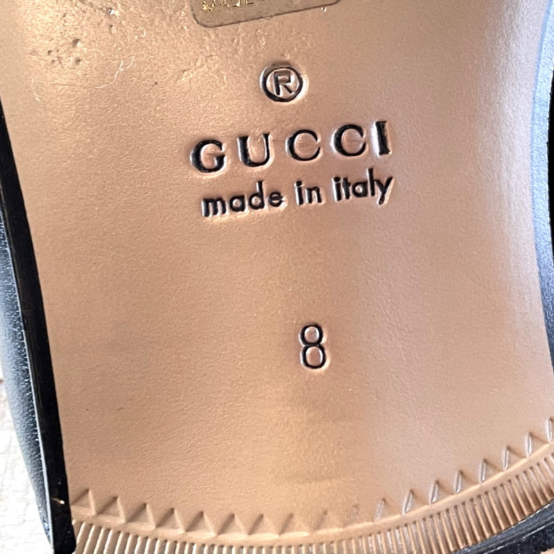 Mocassins en cuir noir Gucci Marmont GG Web