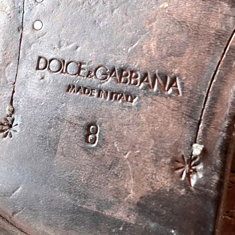 Bottes cloutées en étain marron Dolce & Gabbana