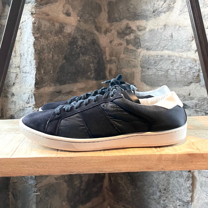 Saint Laurent Black Suede Nylon Low-top Sneakers