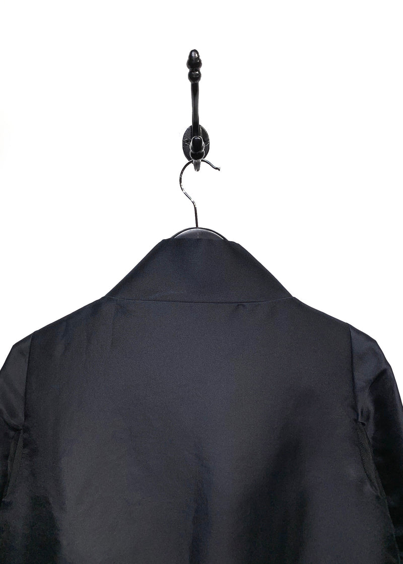 Veste en soie noire Rick Owens avec empiècements en tricot côtelé