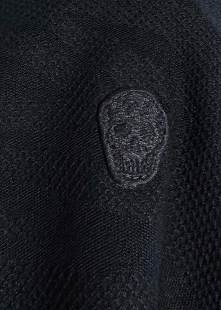 Alexander McQueen Skull Patch Black Tonal Tiger Pattern Polo
