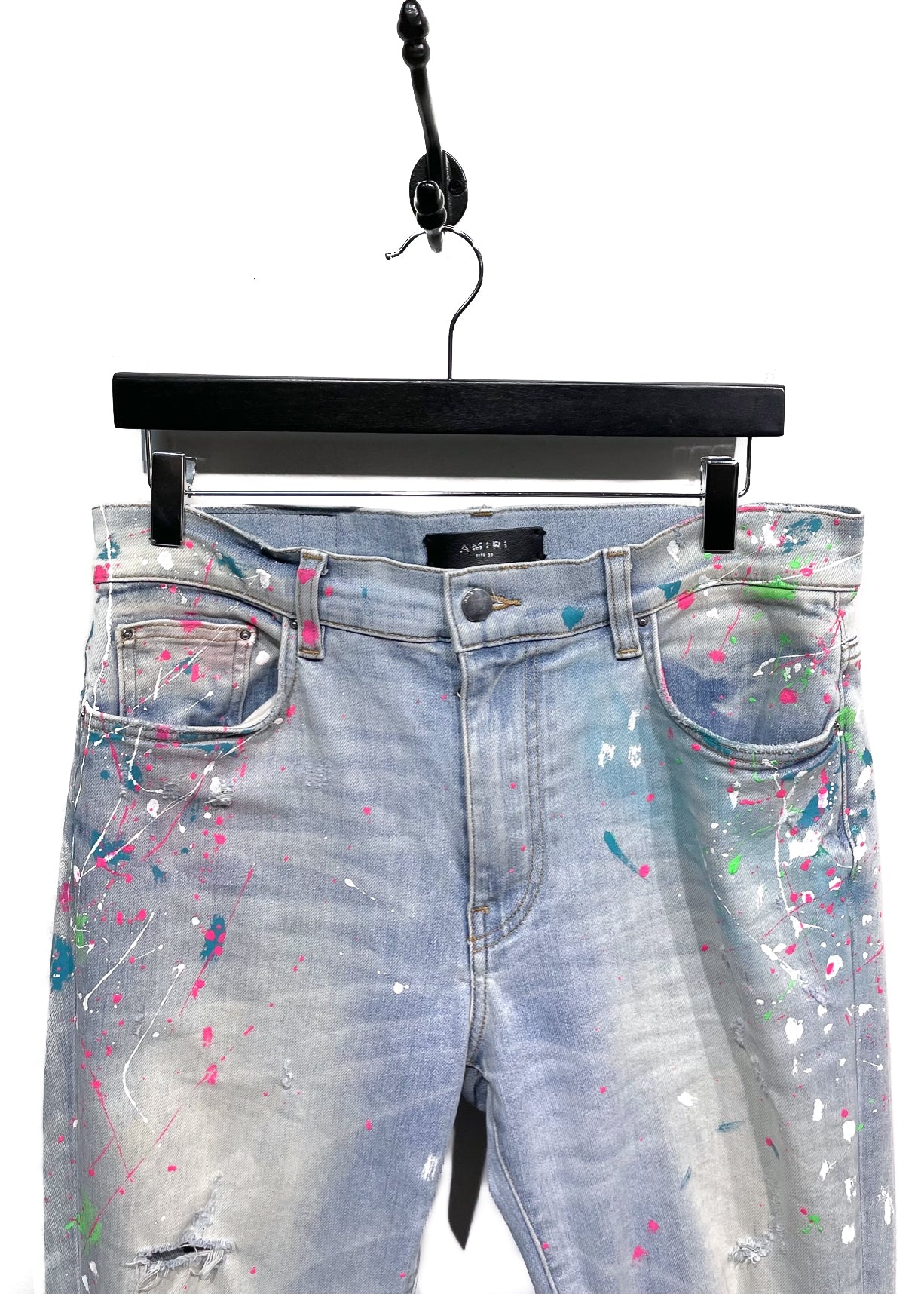 Girls Paint Splatter Acid Wash Jeans