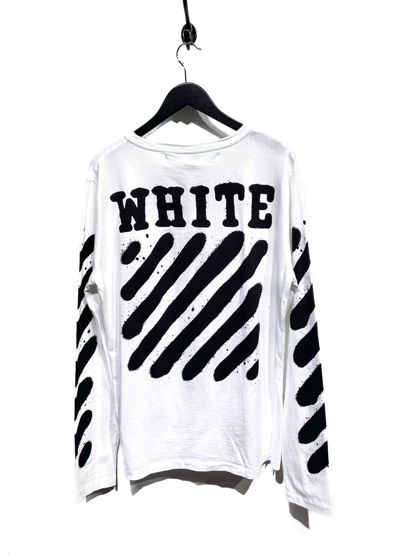 Off-white White Paint Brushed Heavy Duty Tee