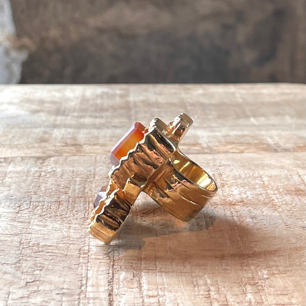 Yves Saint-Laurent Multi Stones Arty Gold Tone Ring – Boutique