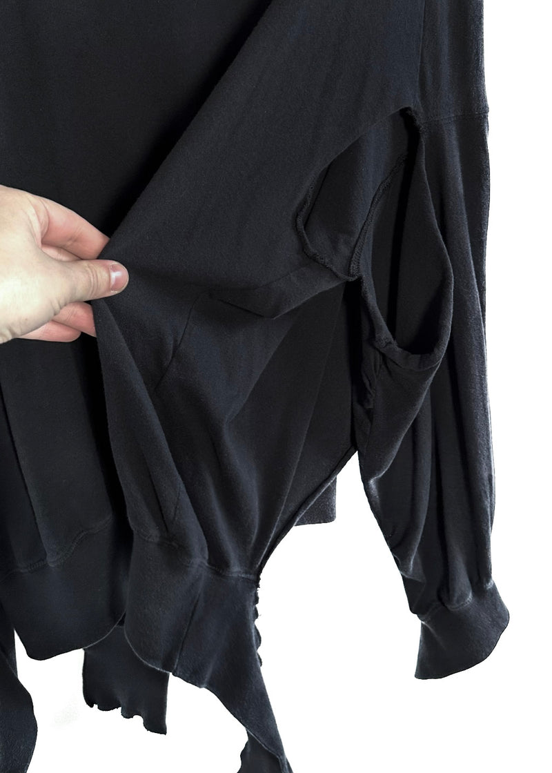 Sweat-shirt noir délavé asymétrique Vêtements SS18
