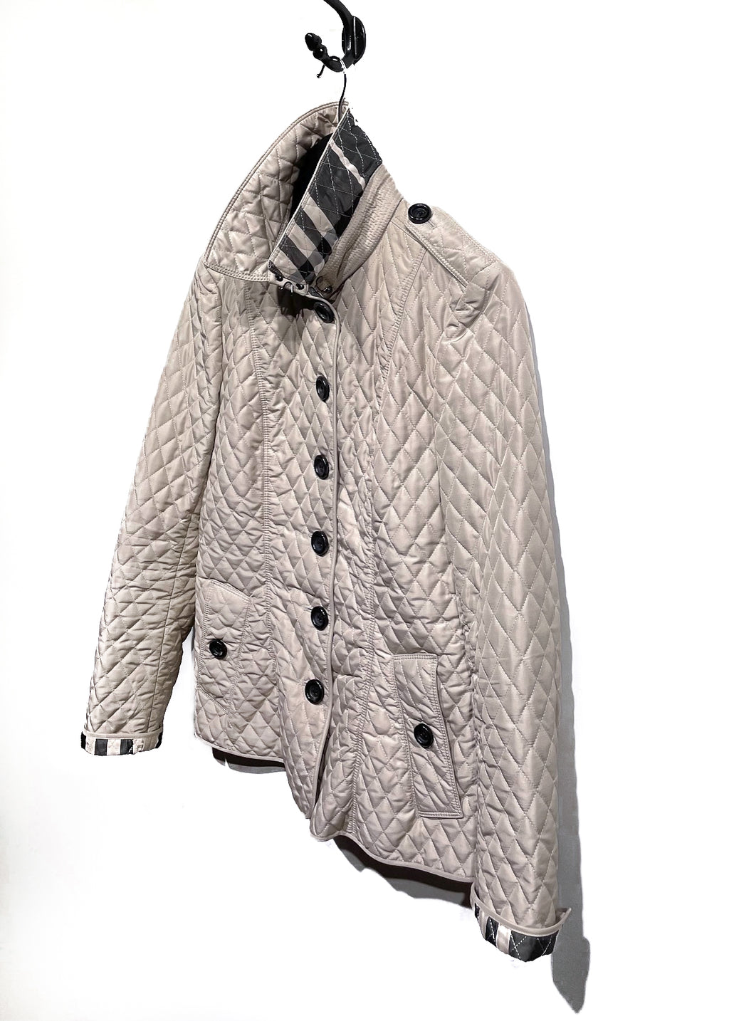 Burberry London Beige Horseferry House Quilted Buttoned Jacket