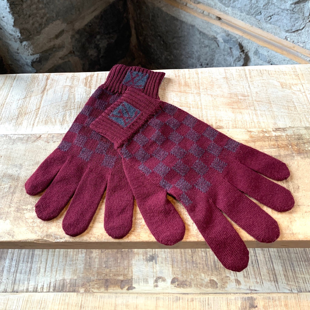 LOUIS VUITTON M58359 Gon-LV Collage Gloves wool Red/Black