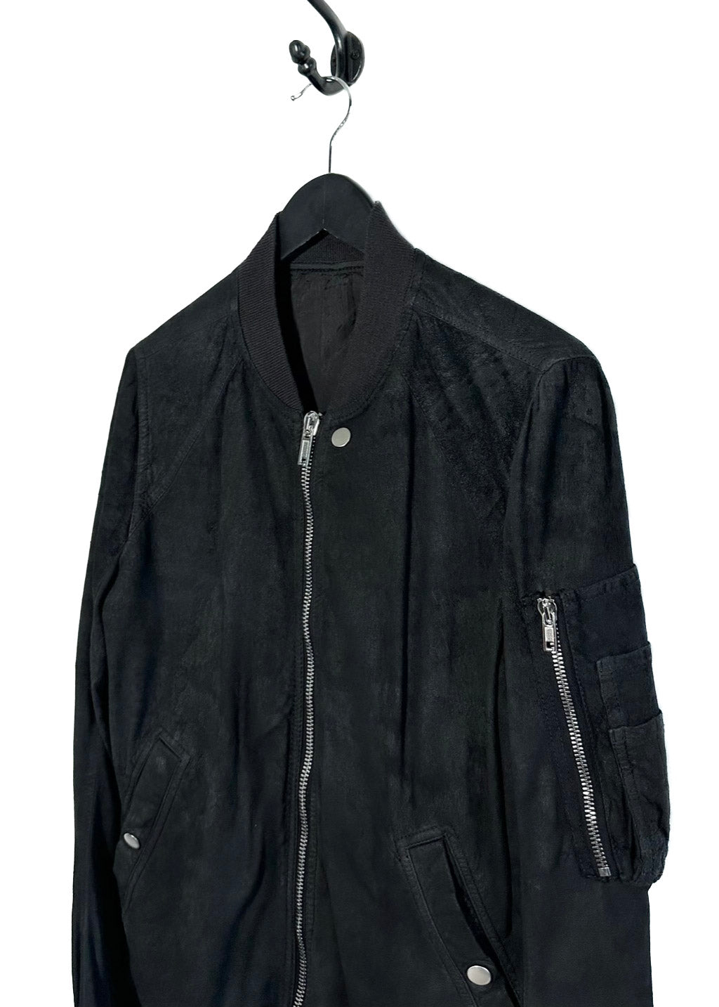 Rick Owens SS18 Dirt Black Lambskin Bomber Jacket