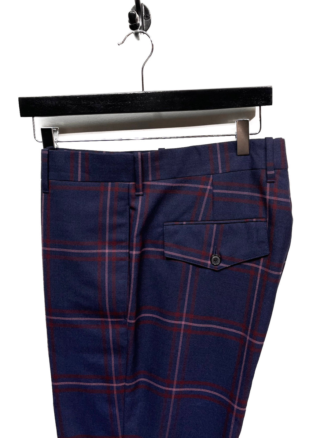 Paul Smith Navy Checkered Cuffed Trousers
