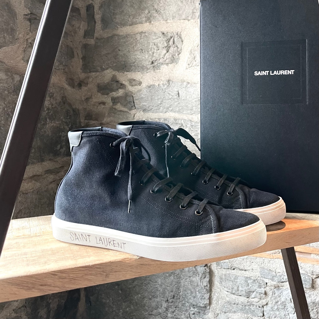 Saint Laurent Black Canvas Malibu Signature Sneakers